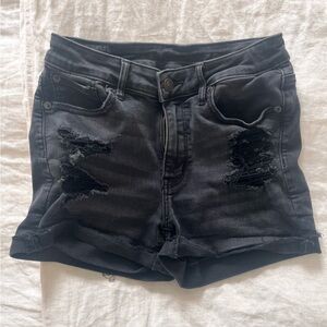 American Eagle Outfitters Black Ripped Jean Shorts size 2
